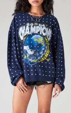 FURST OF A KIND VINTAGE ALLOVER RHINESTONE SWEATSHIRT