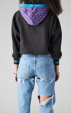 FURST OF A KIND SALE VINTAGE RHINESTONE CROPPED HOODIE