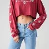 FURST OF A KIND VINTAGE COLLEGE VINTAGE MINI STAR PATCH LONG SLEEVE CROPPED TEE 1 FURST OF A KIND VINTAGE COLLEGE VINTAGE MINI STAR PATCH LONG SLEEVE CROPPED TEE