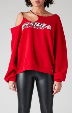 FURST OF A KIND SALE VINTAGE ONE SHOULDER DOUBLE CHAIN SWEATSHIRT