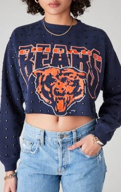 FURST OF A KIND VINTAGE BLACK RHINESTONE CROPPED SWEATSHIRT