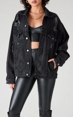 FURST OF A KIND VINTAGE GRAPHIC BACK INSERT DENIM JACKET VINTAGE DENIM JACKETS