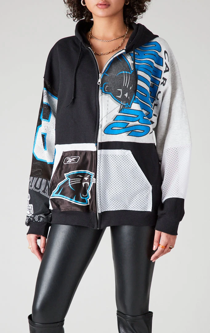 FURST OF A KIND VINTAGE SPLICED PATCHWORK ZIP UP HOODIE VINTAGE NFL 3 FURST OF A KIND VINTAGE SPLICED PATCHWORK ZIP UP HOODIE VINTAGE NFL