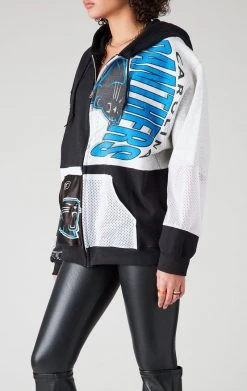 FURST OF A KIND VINTAGE SPLICED PATCHWORK ZIP UP HOODIE VINTAGE NFL