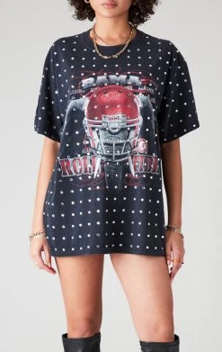 FURST OF A KIND VINTAGE SILVER ALLOVER RHINESTONE TEE