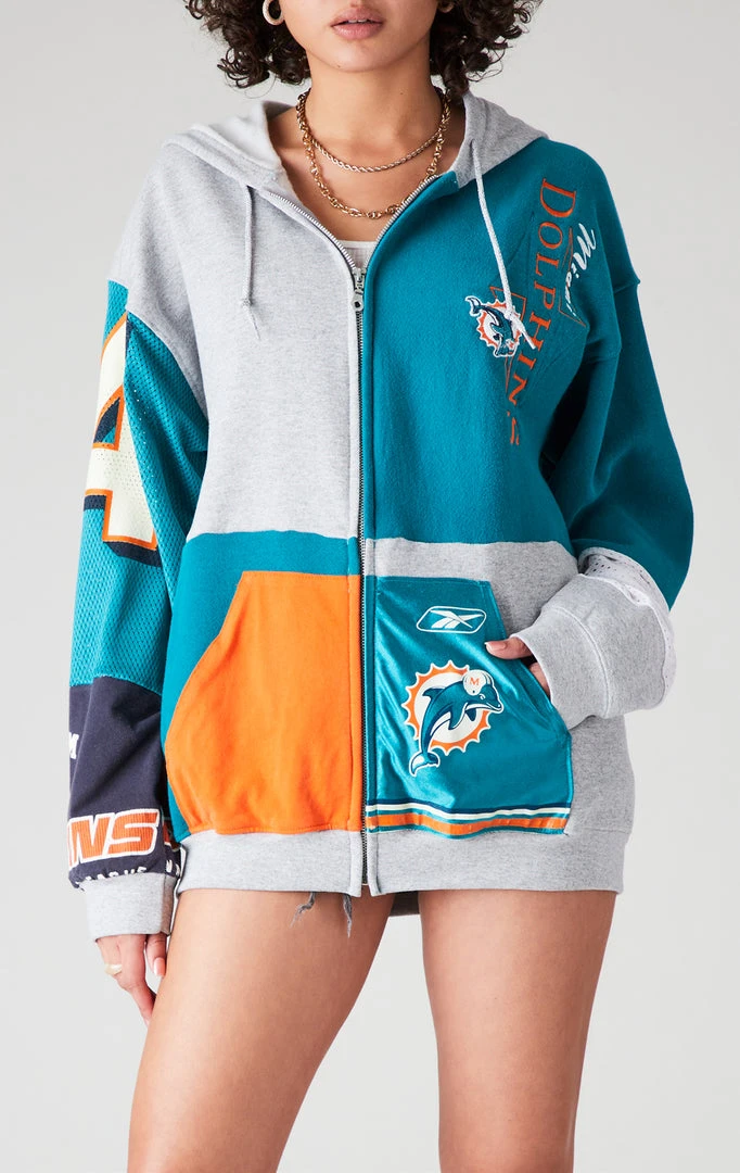 FURST OF A KIND VINTAGE SPLICED PATCHWORK ZIP UP HOODIE VINTAGE NFL 3 FURST OF A KIND VINTAGE SPLICED PATCHWORK ZIP UP HOODIE VINTAGE NFL