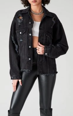 FURST OF A KIND VINTAGE GRAPHIC BACK INSERT DENIM JACKET VINTAGE DENIM JACKETS