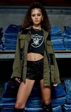 FURST OF A KIND VINTAGE ARMY JACKET WITH SEQUIN INSERT SALE